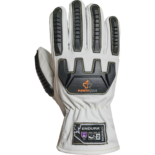 Endura® 378GKGVBE Cut & Impact Resistant Gloves, X-Large, Goatskin Palm, Driver Cuff