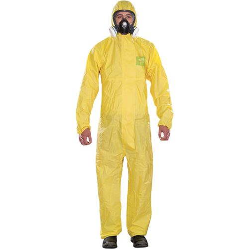 Microchem® Medium-Duty Disposable Coveralls, 4X-Large, Yellow, Polypropylene