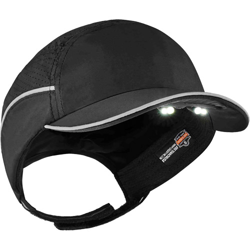 Skullerz® 8965 Lightweight Bump Cap Hat with LED Lighting, Black