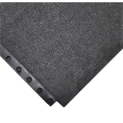 24/Seven® Locksafe® Anti-Fatigue Mat, Smooth, 3' x 3' x 5/8", Black, Nitrile