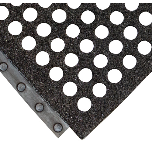 24/Seven® Locksafe® Anti-Fatigue Mat, Honeycomb, 3' x 3' x 5/8", Black, Natural Rubber