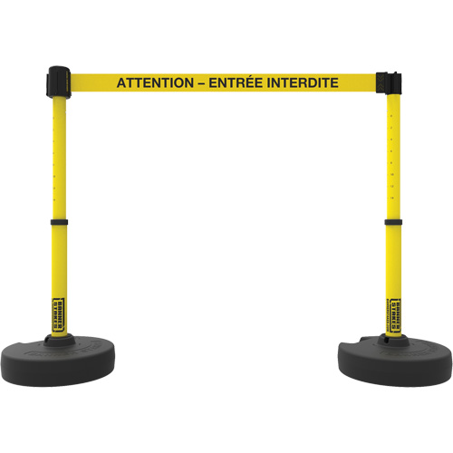 Plus Barrier Post Set, Plastic, 42" H, Yellow Tape, 15' Tape Length