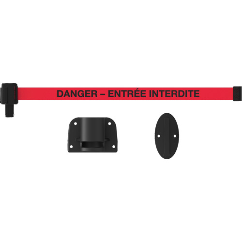 Plus Wall Mount Barrier System, Plastic, Screw Mount, 15', Red Tape