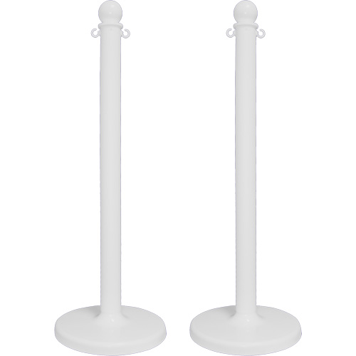Medium-Duty Stanchion, 40" High, White