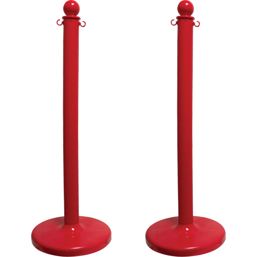 Medium-Duty Stanchion, 40" High, Red