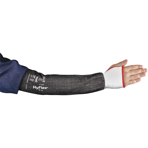 HyFlex® 11-281 Series Wide Cut Resistant Sleeve with Thumbhole, Intercept™, 22", ASTM ANSI Level A4, Grey