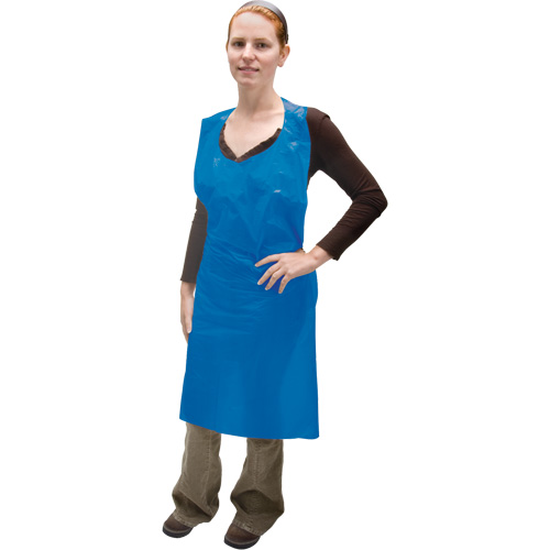 Polyethylene Apron, Polyethylene, Blue, 35" W x 46" L