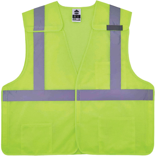 GloWear 8217BA Breakaway Mesh Safety Vest, High Visibility Lime-Yellow, Large/X-Large, Polyester