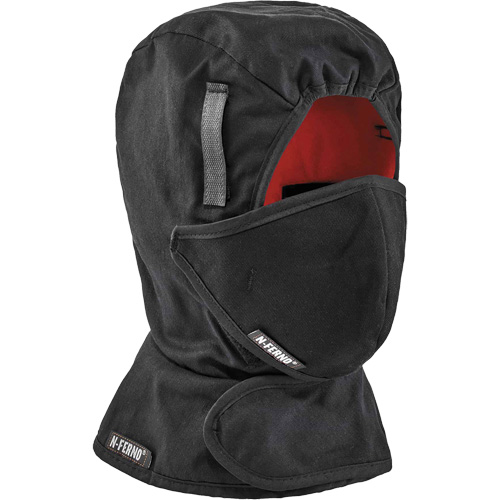 N-Ferno® Winter Hard Hat Liner with Mouthpiece, Fleece Lining, One Size, Black