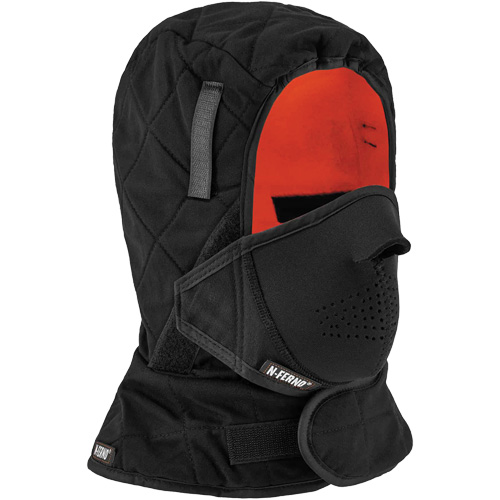 N-Ferno® 3-Layer Winter Hard Hat Liner with Mouthpiece, Fleece Lining, One Size, Black