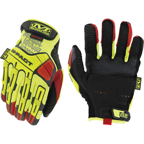 Hi-Viz M-Pact® D4-360 Impact Gloves, 8, Synthetic Palm, Hook & Loop Cuff