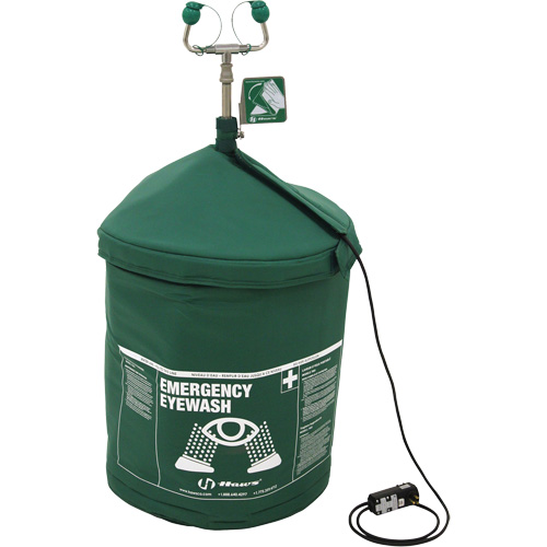 Portable Tempered Emergency Eyewash, Pressurized, 15 gal. Capacity, Meets ANSI Z358.1