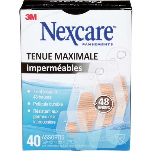 Nexcare™ Max-Hold Waterproof Bandages, Assorted, Plastic, Sterile