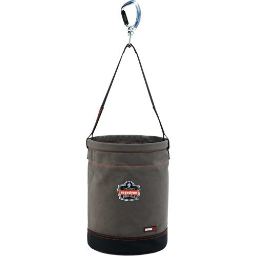 Arsenal® 5940 Swiveling Carabiner Hoist Bucket, Canvas, 12.5" Dia. x 17" H, 150 lbs. Load Rating