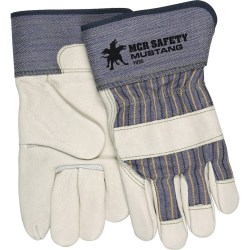 Mustang Fitters Gloves, Small, Grain Cowhide Palm, Fleece Inner Lining