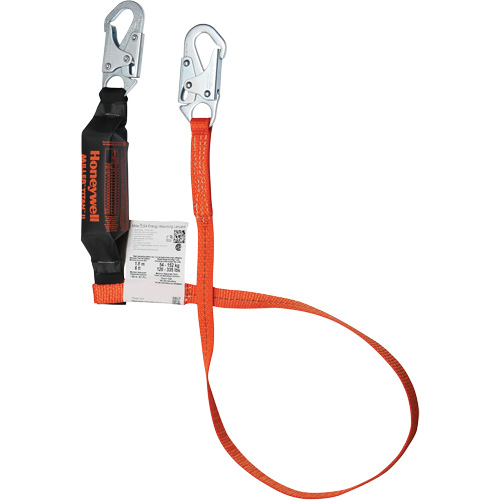 Titan™ Shock-Absorbing Lanyard, 6', Locking Snap Hook Center, Locking Snap Hook Leg Ends, Polyester