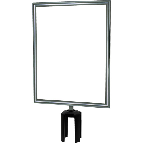 Heavy-Duty Vertical Sign Holder with Tensabarrier® Post Adapter, Polished Chrome