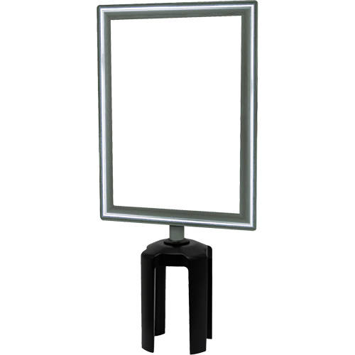 Heavy-Duty Vertical Sign Holder with Tensabarrier® Post Adapter, Polished Chrome