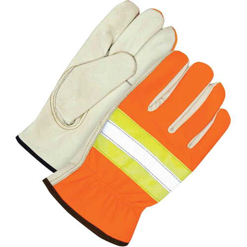 Classic High Visibility Driver Gloves, Small, Grain Cowhide Palm