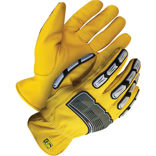 Deny™ Lined Impact Protection Gloves, Small, Goatskin Palm, Safety Cuff