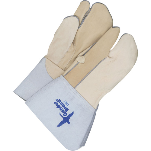 One-Finger Leather Mitts, Grain Cowhide, Size 9