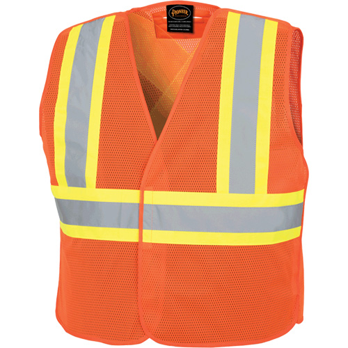 597P Tear-Away Safety Vest, High Visibility Orange, 4X-Large/5X-Large, Polyester