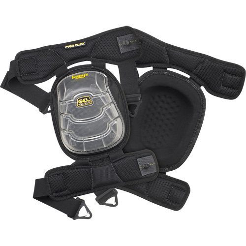 Gel-Tek™ Stabili-Cap™ Articulated Kneepads, Buckle Style, Plastic Caps, Gel Pads