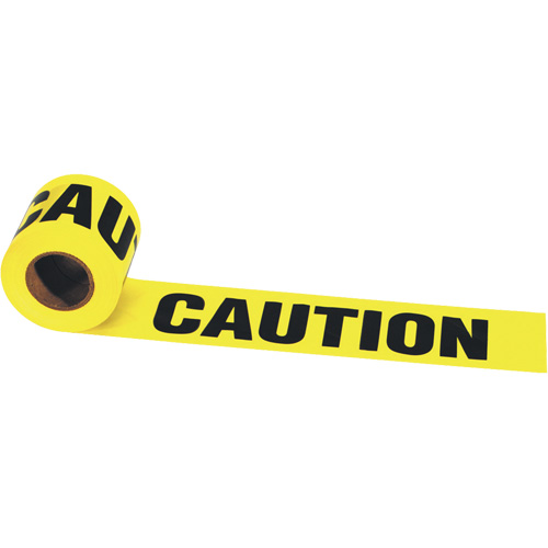 Irwin® Strait-Line® Barrier Tape, English, 3" W x 300' L, 2 mils, Black on Yellow