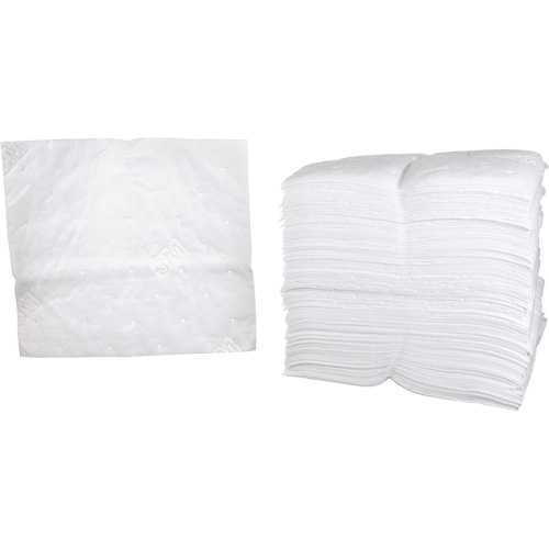 Petroleum Sorbent Pads, Oil Only, 19" x 17", 38.7 gal. Absorbancy