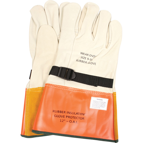 Leather Protector Gloves with Strap, Size 12, 12" L
