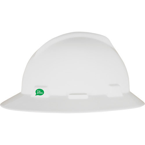 V-Gard® GREEN Slotted Full Brim Hard Hat, Meets CSA Type 1, Ratchet Suspension