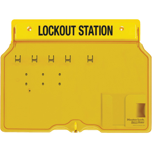 Trilingual Covered Lock Station, None Padlocks, 4 Padlock Capacity, Padlocks Not Included