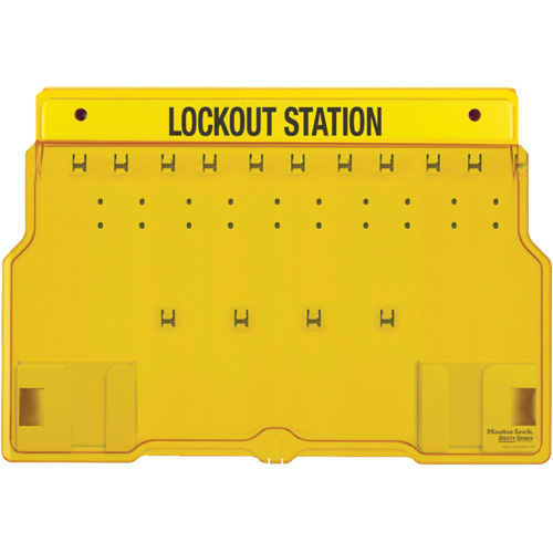 Trilingual Covered Lock Station, None Padlocks, 10 Padlock Capacity, Padlocks Not Included