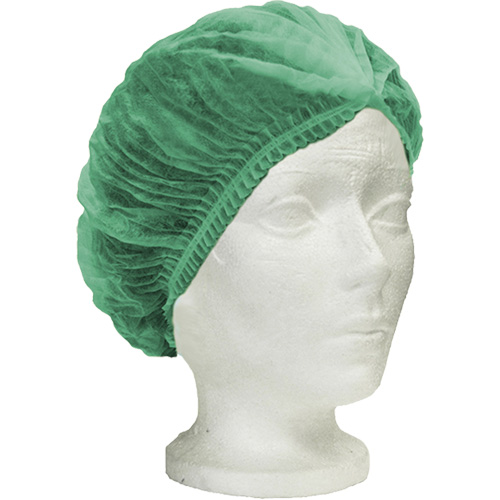 Ronco Care™ Pleated Bouffant Cap, Polypropylene, 21", Green