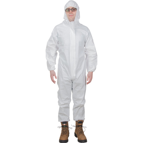 Premium Hooded Coveralls, X-Large, White, Microporous