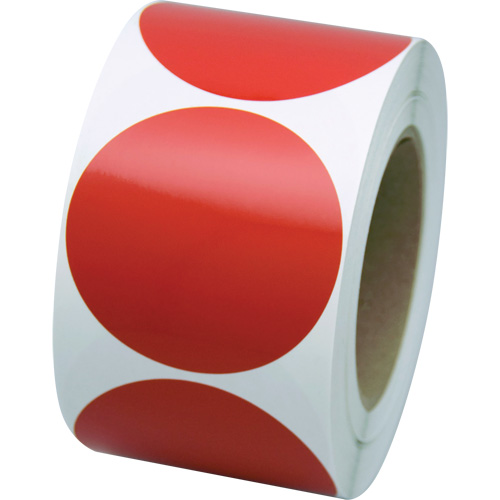 Marking Shapes, Circle, 3" L x 3" W, Red, Vinyl