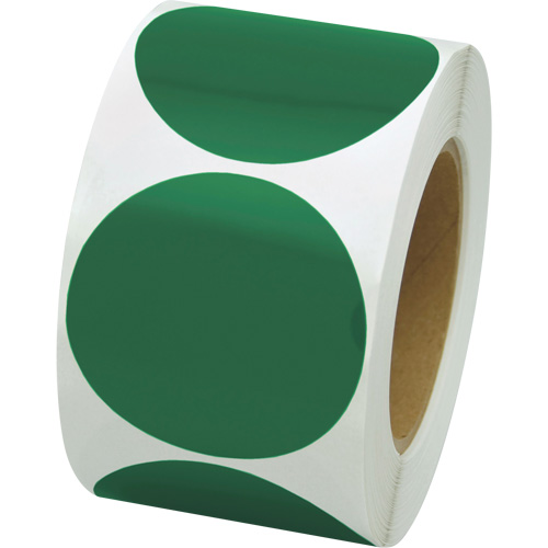 Coloured Marking Dots, Circle, 3" L x 3" W, Green, Vinyl