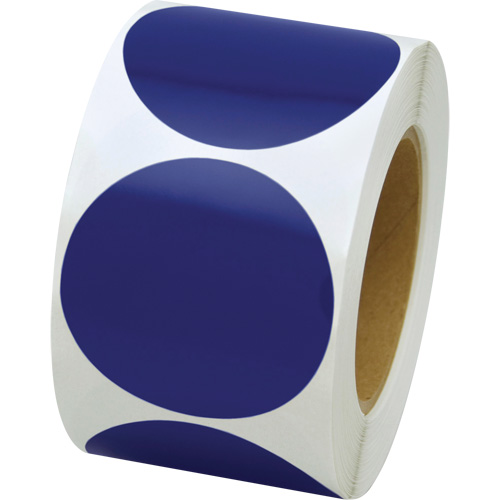 Coloured Marking Dots, Circle, 3" L x 3" W, Blue, Vinyl