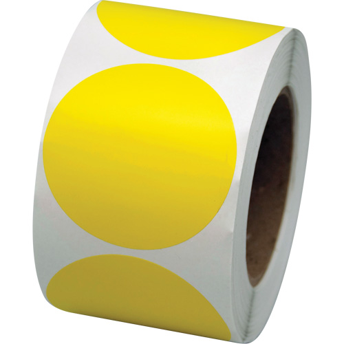 Coloured Marking Dots, Circle, 3" L x 3" W, Yellow, Vinyl