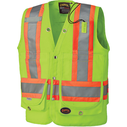 6696 Surveyor's Safety Vest, High Visibility Lime-Yellow, 3X-Large, Polyester