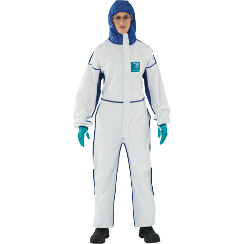 AlphaTec™ 1800 Comfort 3-Piece Coveralls, Large, Blue/White, Microporous/SMS