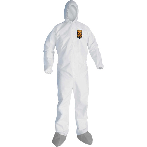 KleenGuard™A45 Liquid & Particle Protection Coveralls with Anti-Slip Shoe, X-Large, Grey/White, Microporous