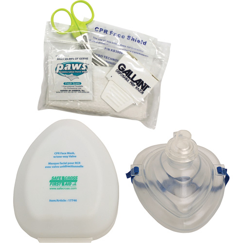 CPR Pocket Face Mask & Accessories Kit, Reusable Mask, Class 2