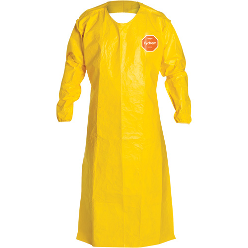 Tychem® 2000 Extra-Long Long-Sleeved Apron, Polyethylene, 52" L x 28.5" W, Yellow