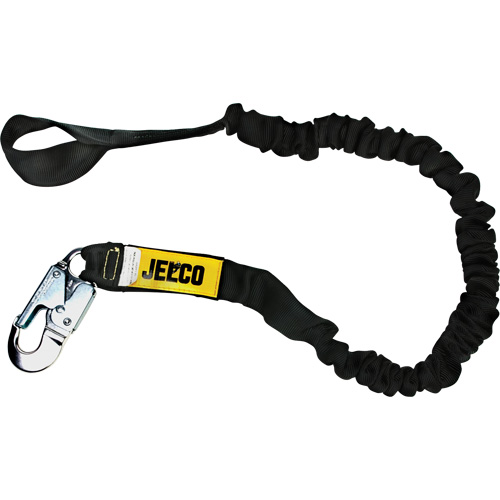 Arc Flash Shock Absorbing Lanyard, 6', Locking Snap Hook Center, Choke-Off Loop Leg Ends, Nylon