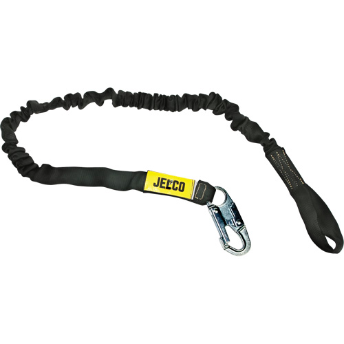 Arc Flash Shock Absorbing Lanyard, 6', Locking Snap Hook Center, Choke-Off Loop Leg Ends, Nylon