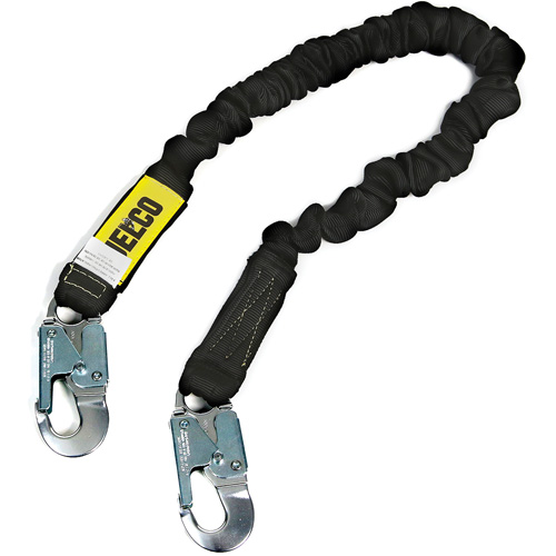 Arc Flash Lanyard, 6', Locking Snap Hook Center, Locking Snap Hook Leg Ends, Nylon