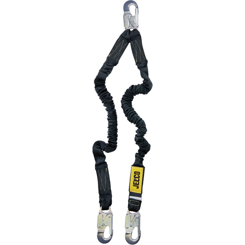 Arc Flash Lanyard, 4', Locking Snap Hook Center, Locking Snap Hook Leg Ends, Nylon