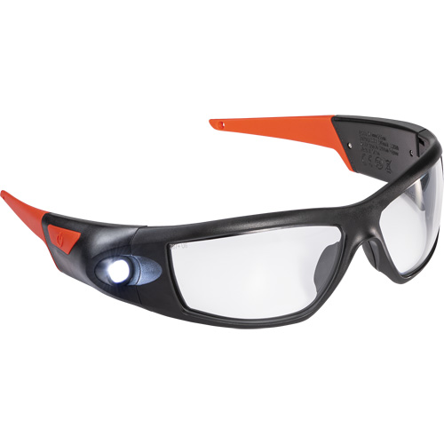 SPG500 Rechargeable Inspection Beam Safety Glasses, Clear Lens, ANSI Z87+