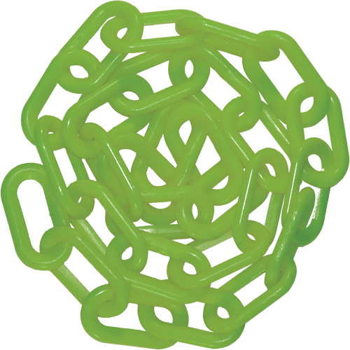 Plastic Chain Barrier, Green, 1.5" Link, 25' Length